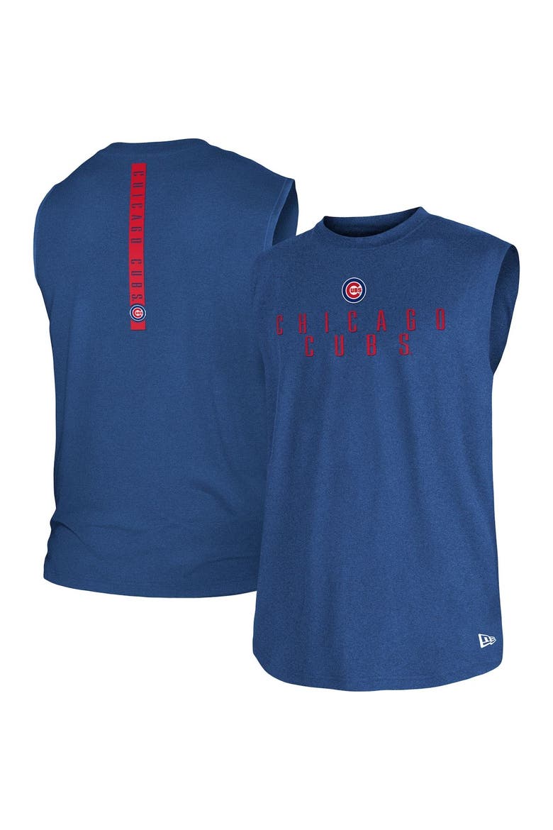 Men's New Era Heather Royal Chicago Cubs Team Muscle Tank Top, Alternate, color, Royal