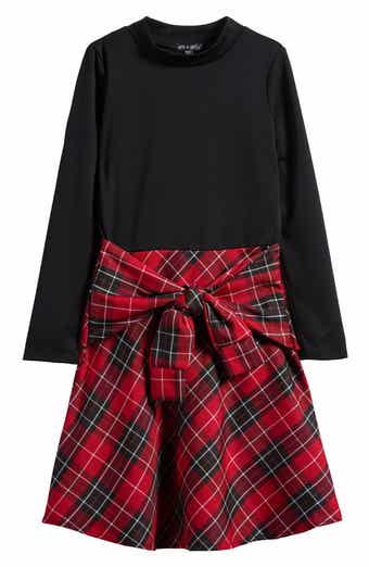 Kids' Ponté Plaid Skirt Dress