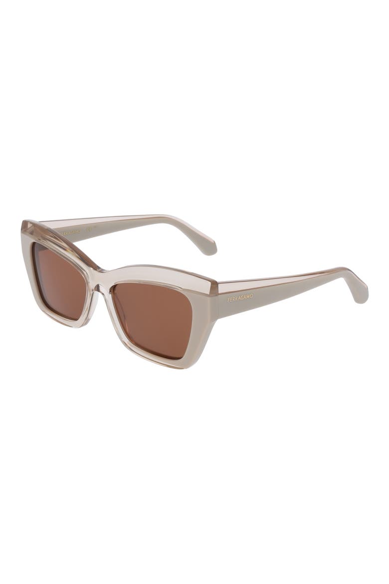 54mm Butterfly Sunglasses, Alternate, color, TRANSPARENT BEIGE/ BEIGE