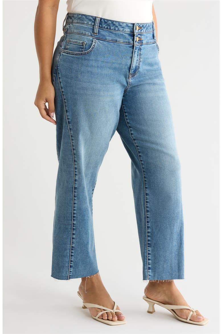 Raw Hem High Waist Wide Leg Jeans, Alternate, color, SYNERGY