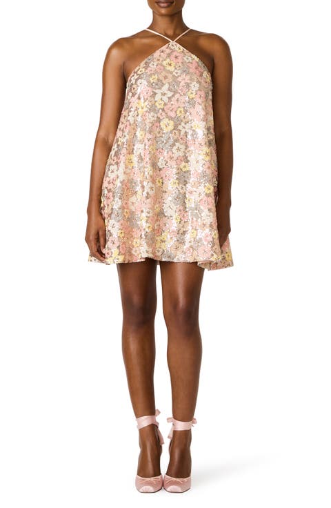 Catiana Sequin Floral Minidress