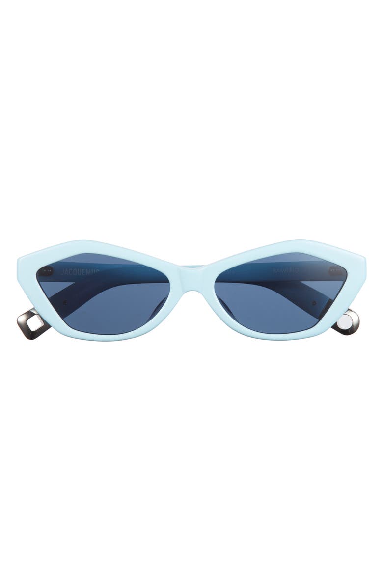 Jacquemus Bambino 55mm Square Sunglasses, Main, color, Light Blue/ Silver