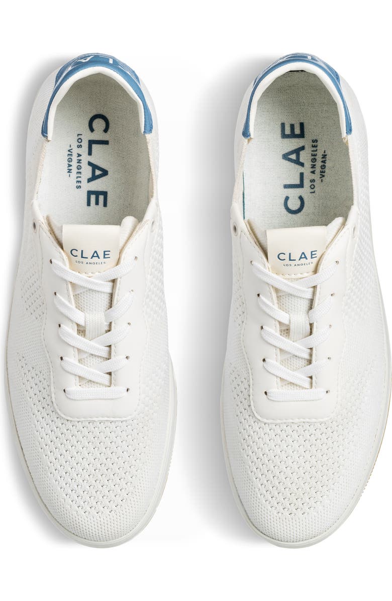 CLAE Malone Knit Low Top Sneaker, Alternate, color, White Cactus Blue Shadow