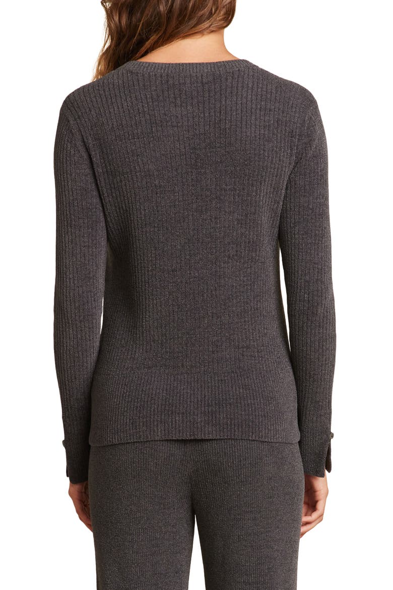 CozyChic® Rib Crewneck Lounge Top, Alternate, color, CARBON