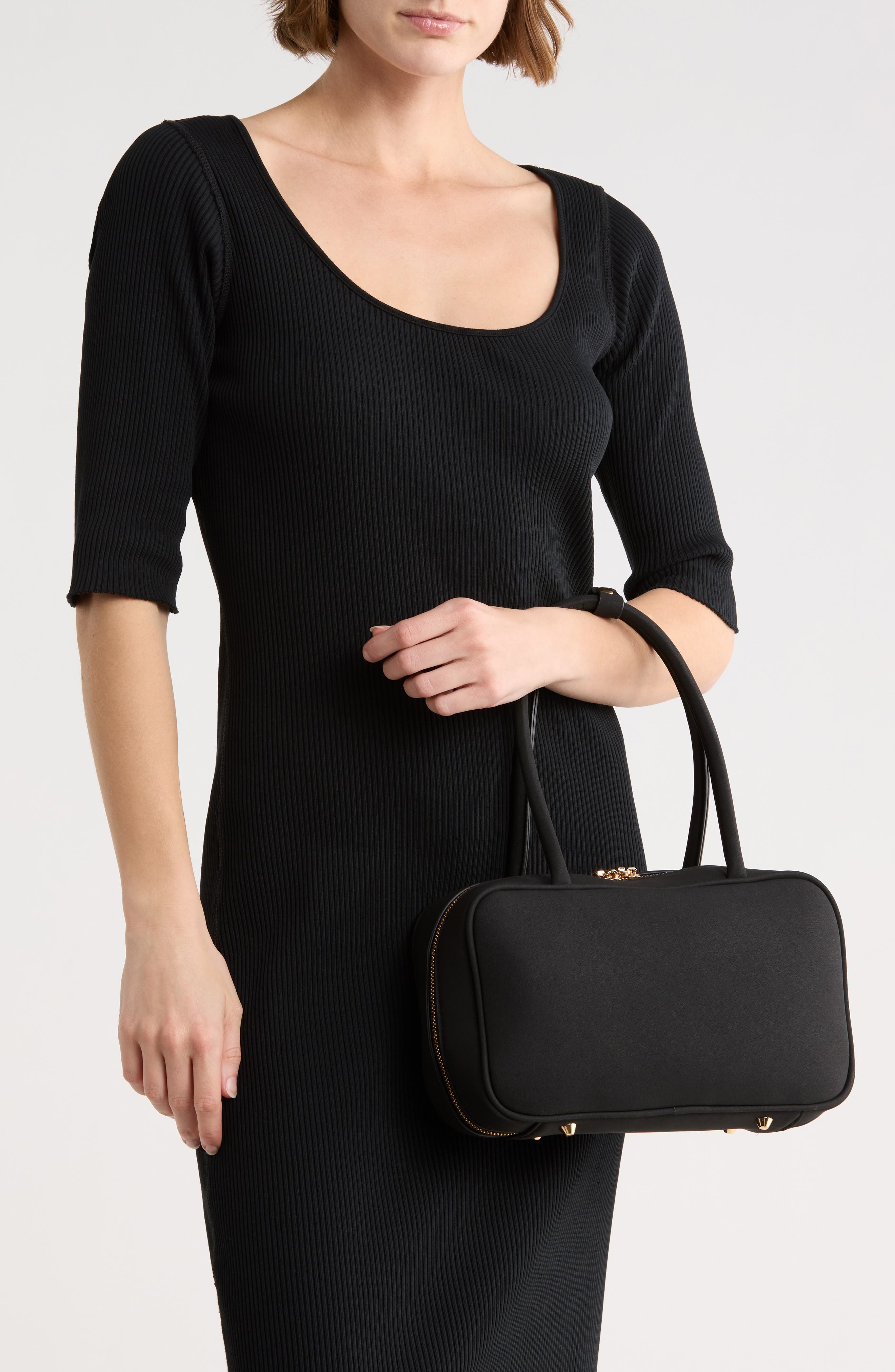 URBAN EXPRESSIONS HANDBAGS Faux Suede Shoulder Bag, Alternate, color, Black