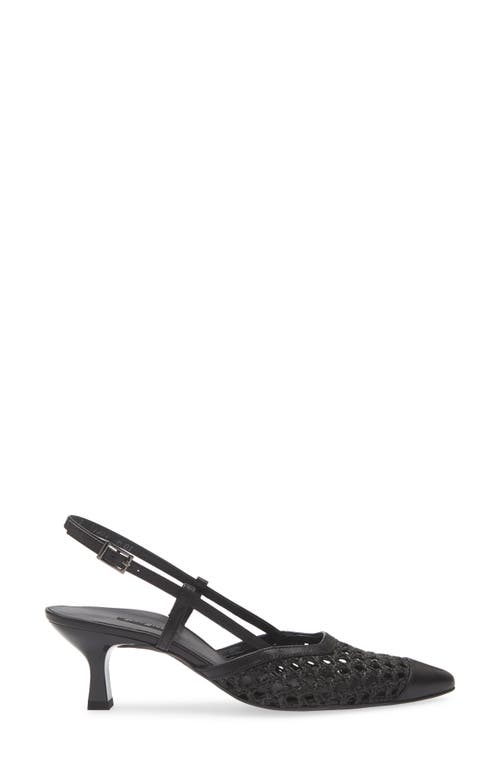 Paul Green Amica Slingback Pointed Toe Pump In Black Diva Soft Nappa