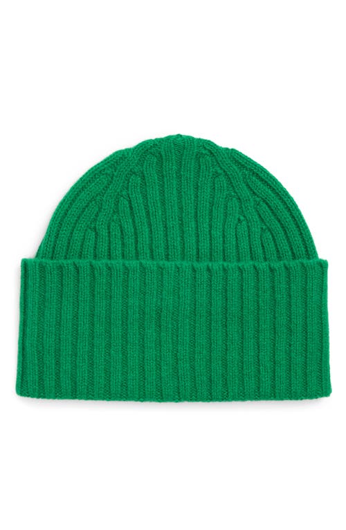 Drake's Lambswool Beanie In Green