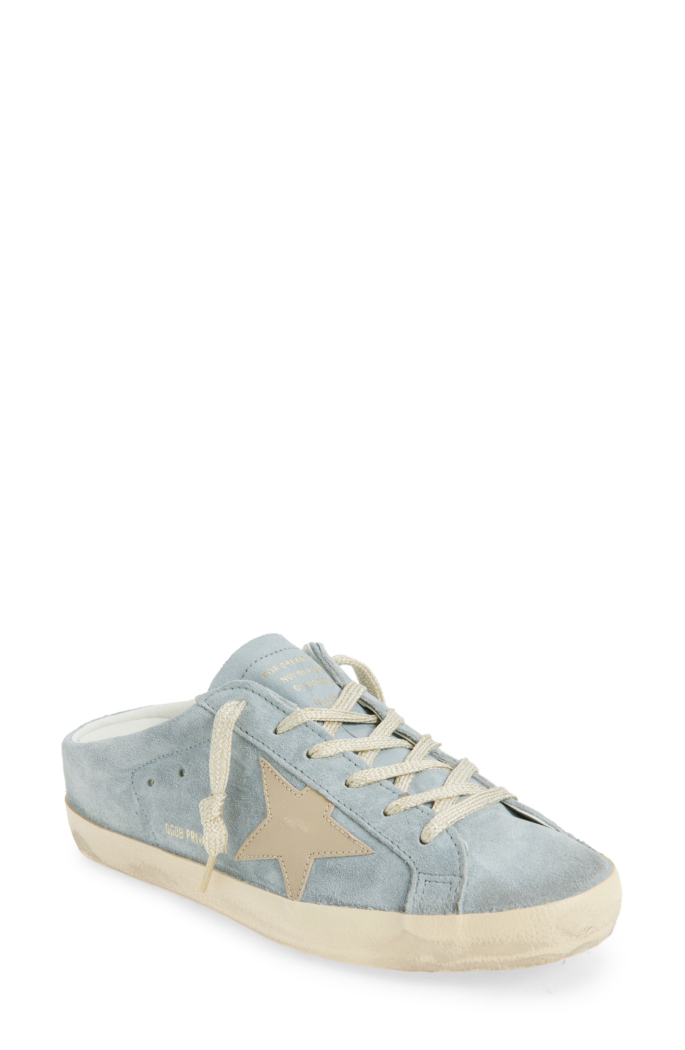 Golden Goose Super-Star Sabot Mule Sneaker, Main, color, Light Blue/ Beige