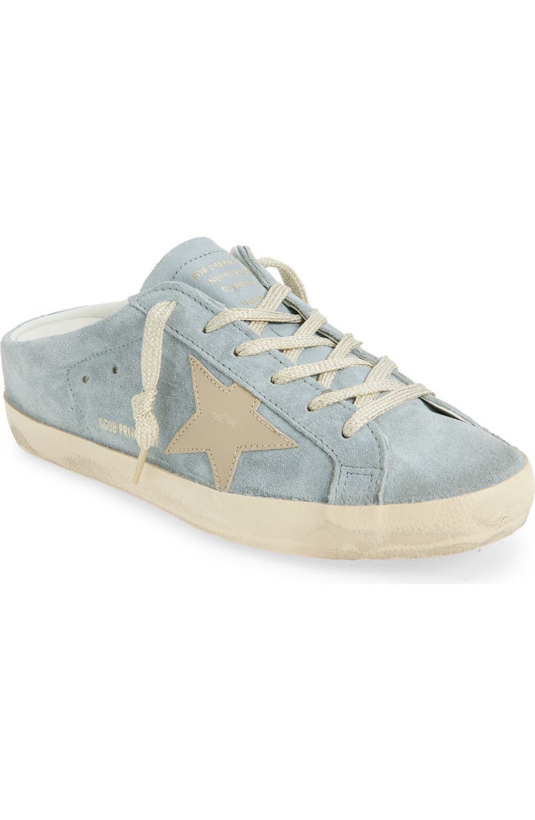 Golden Goose Super-Star Sabot Mule Sneaker, Main, color, Light Blue/ Beige