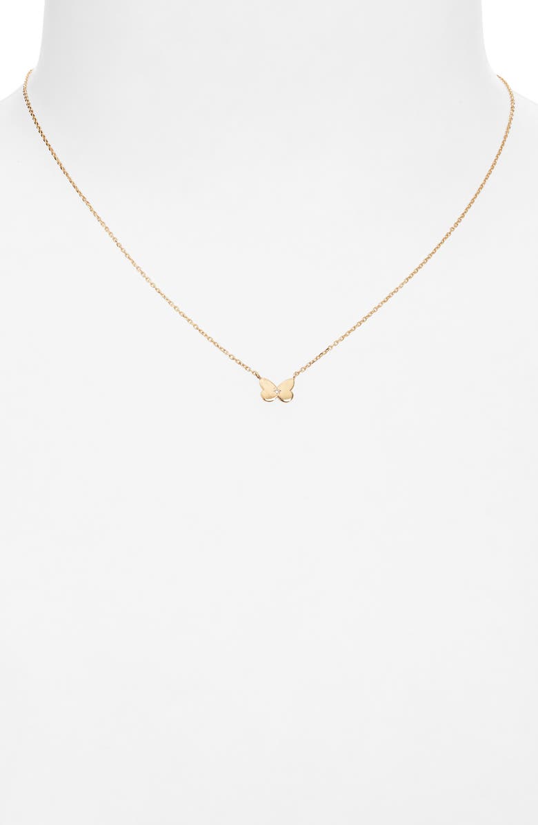 Anzie Jac + Jo Icon Butterfly Pendant Necklace, Alternate, color, Clear/Gold