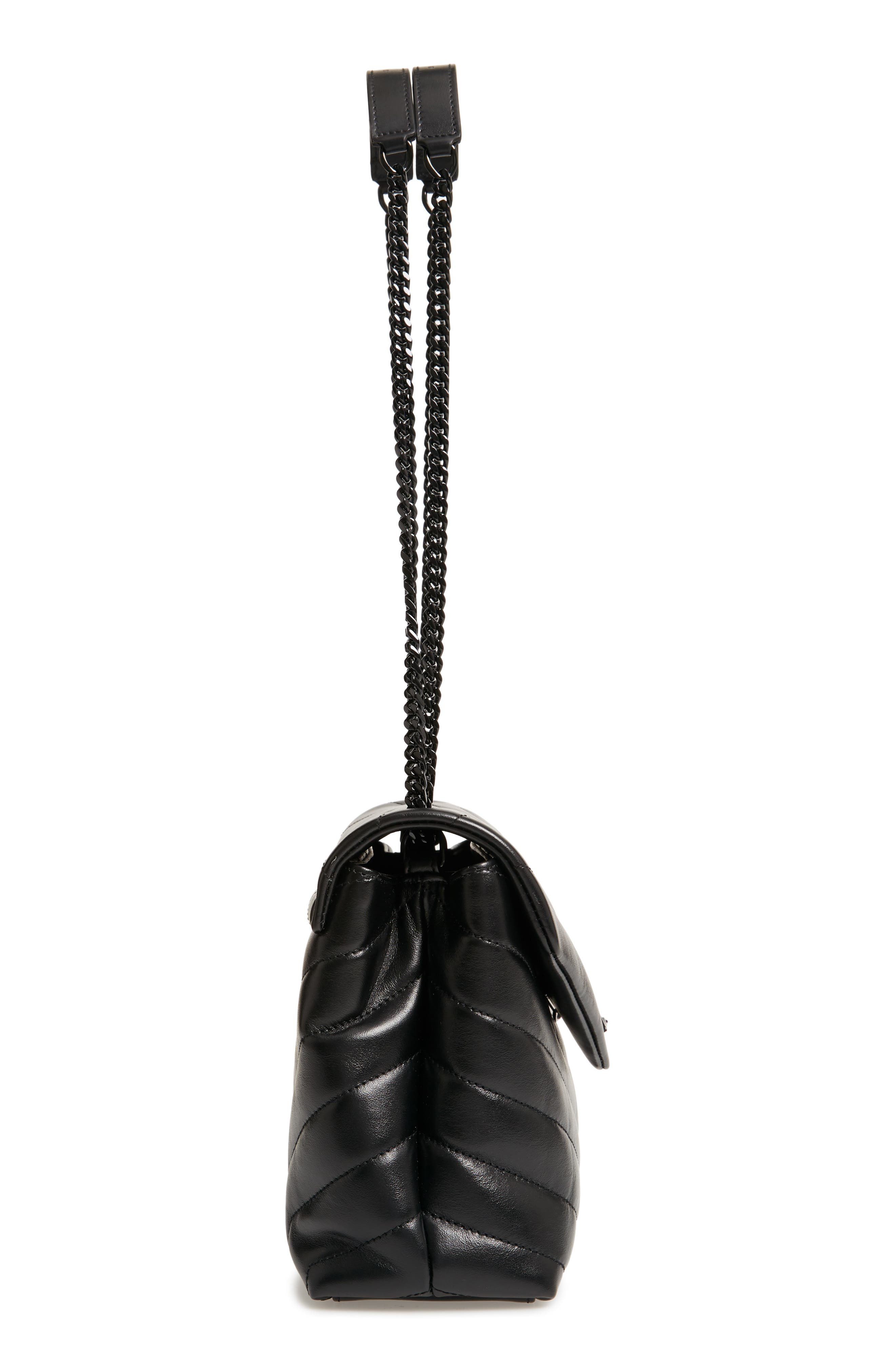 Saint Laurent Small Loulou Leather Shoulder Bag, Alternate, color, 