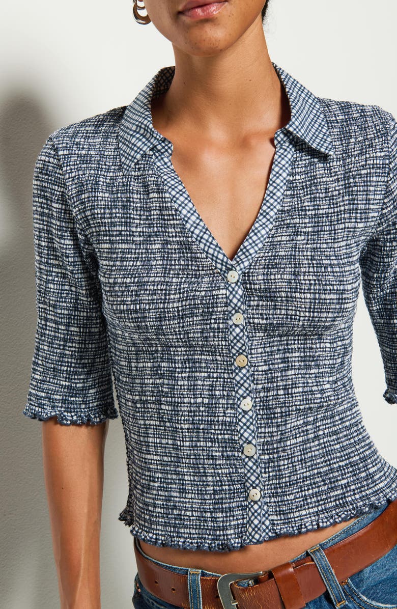 Nation LTD Peggy Smock Pima Cotton Button-Up Shirt, Alternate, color, 