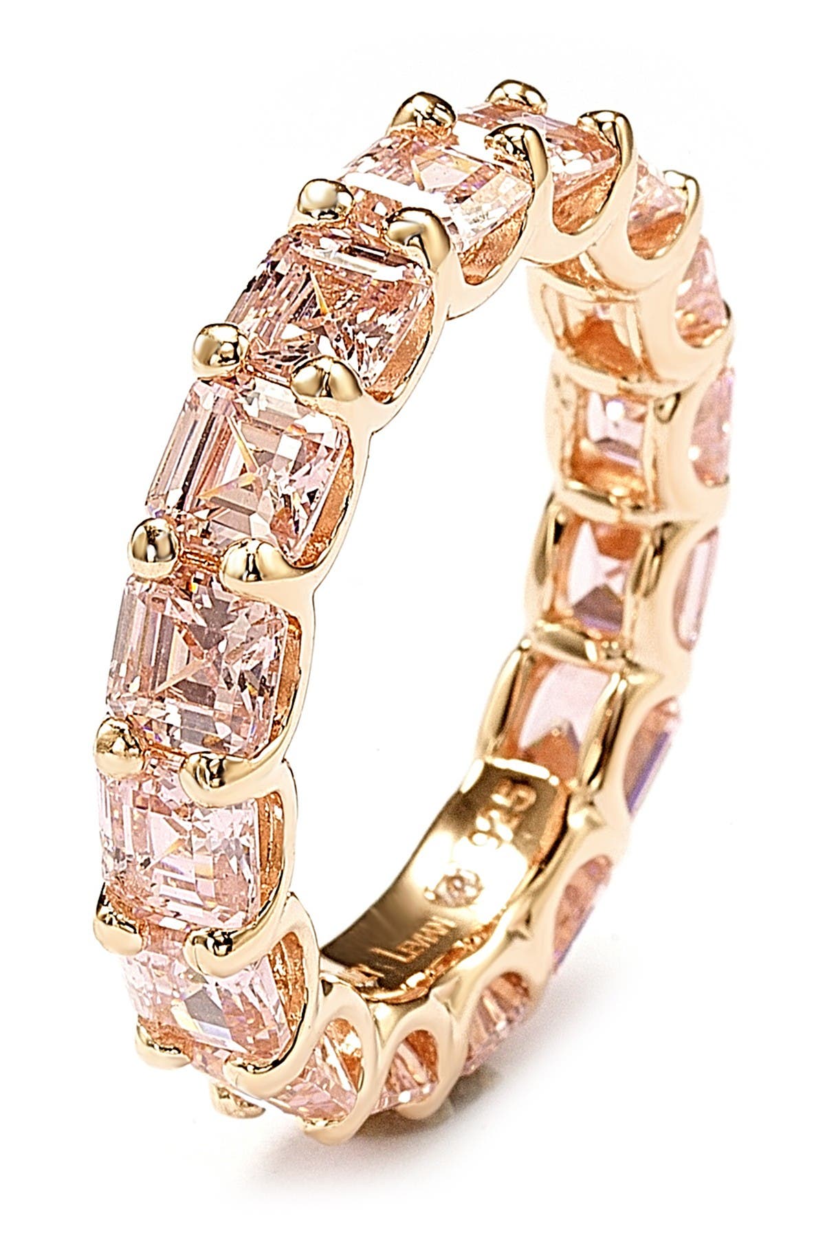 SUZY LEVIAN Rose-Tone Sterling Silver Princess-Cut CZ Eternity Ring
