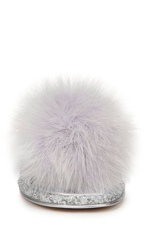 Circus Ny By Sam Edelman Hadie Feather Fluff Glitter Mule In Soft Silver