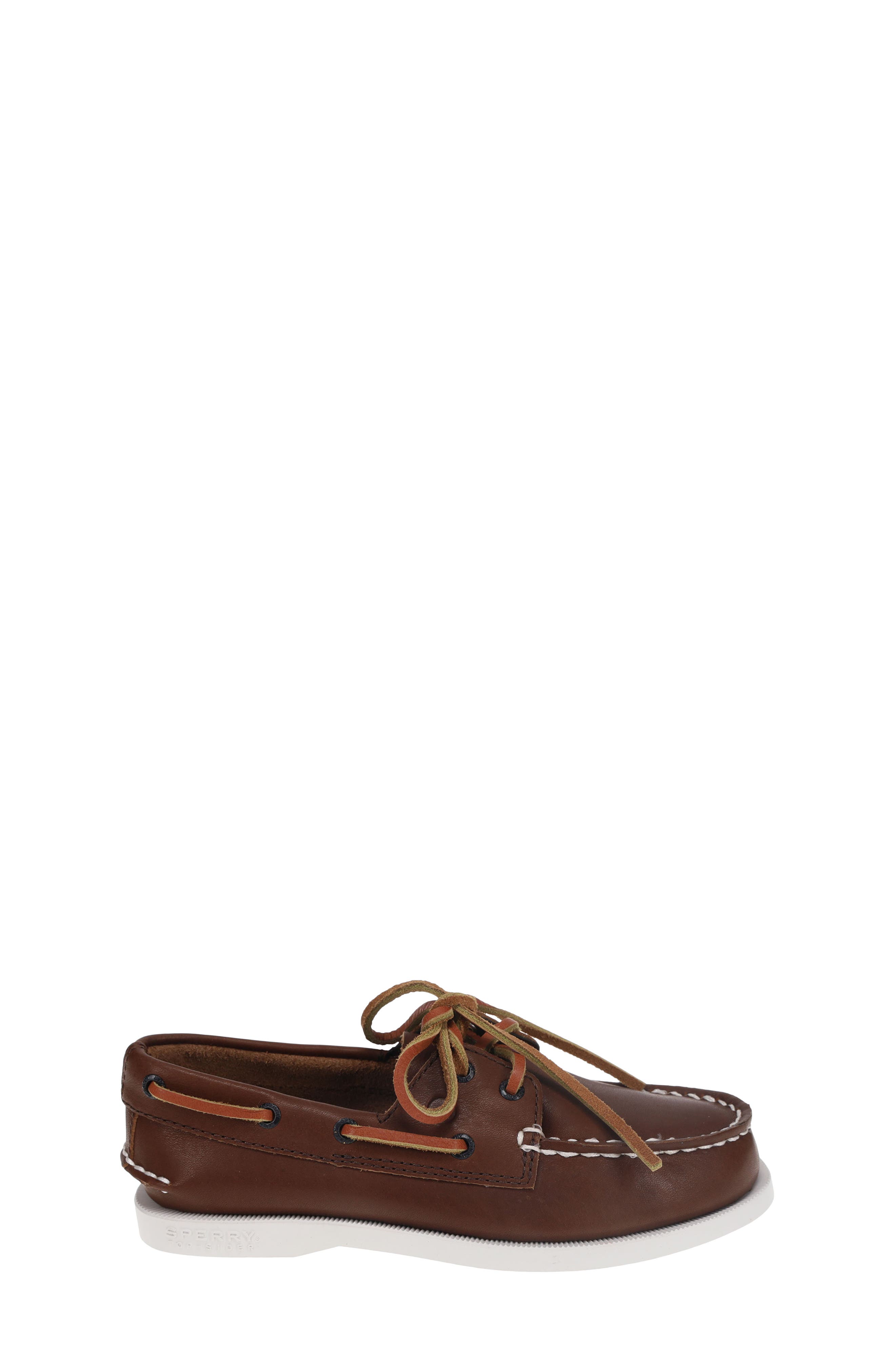 Sperry Kids' Authentic Original<sup>™</sup> 2-Eye Leather Boat Shoe, Alternate, color, Brown