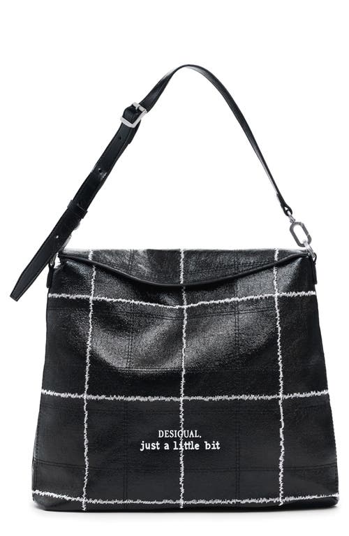 Desigual Medium Convertible Check Backpack In Black