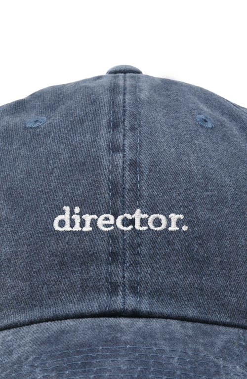 Shop Dalix Director Embroidered Low Crown Cap In Washed Navy Blue