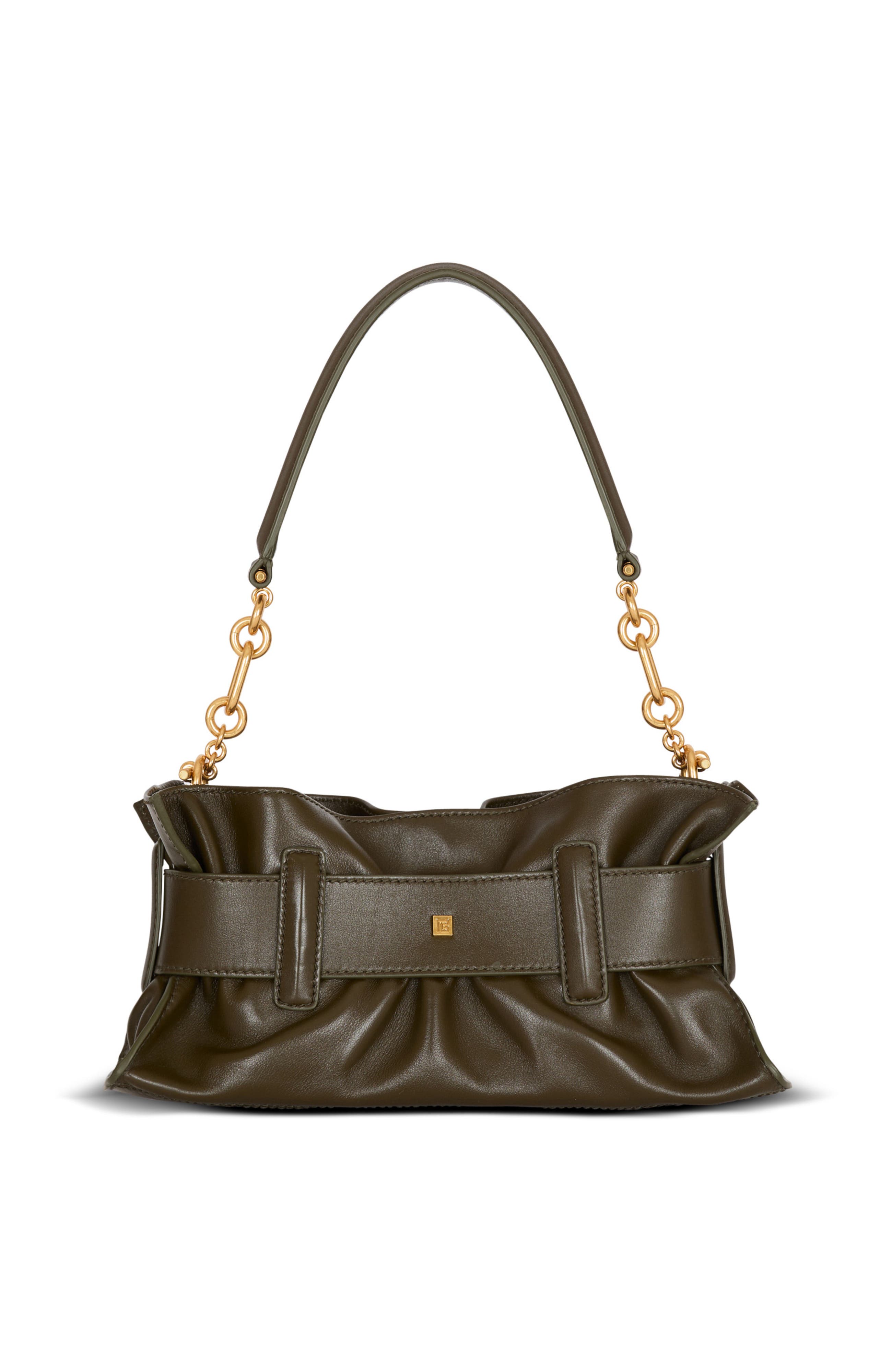 Mini Anthem Shoulder bag in calfskin leather, Alternate, color, khaki