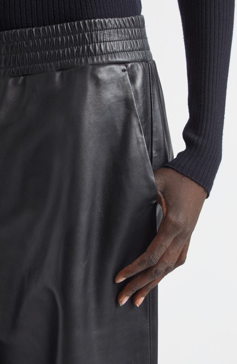 Stand Studio Maja Wide Leg Leather Pants, Alternate, color, Black