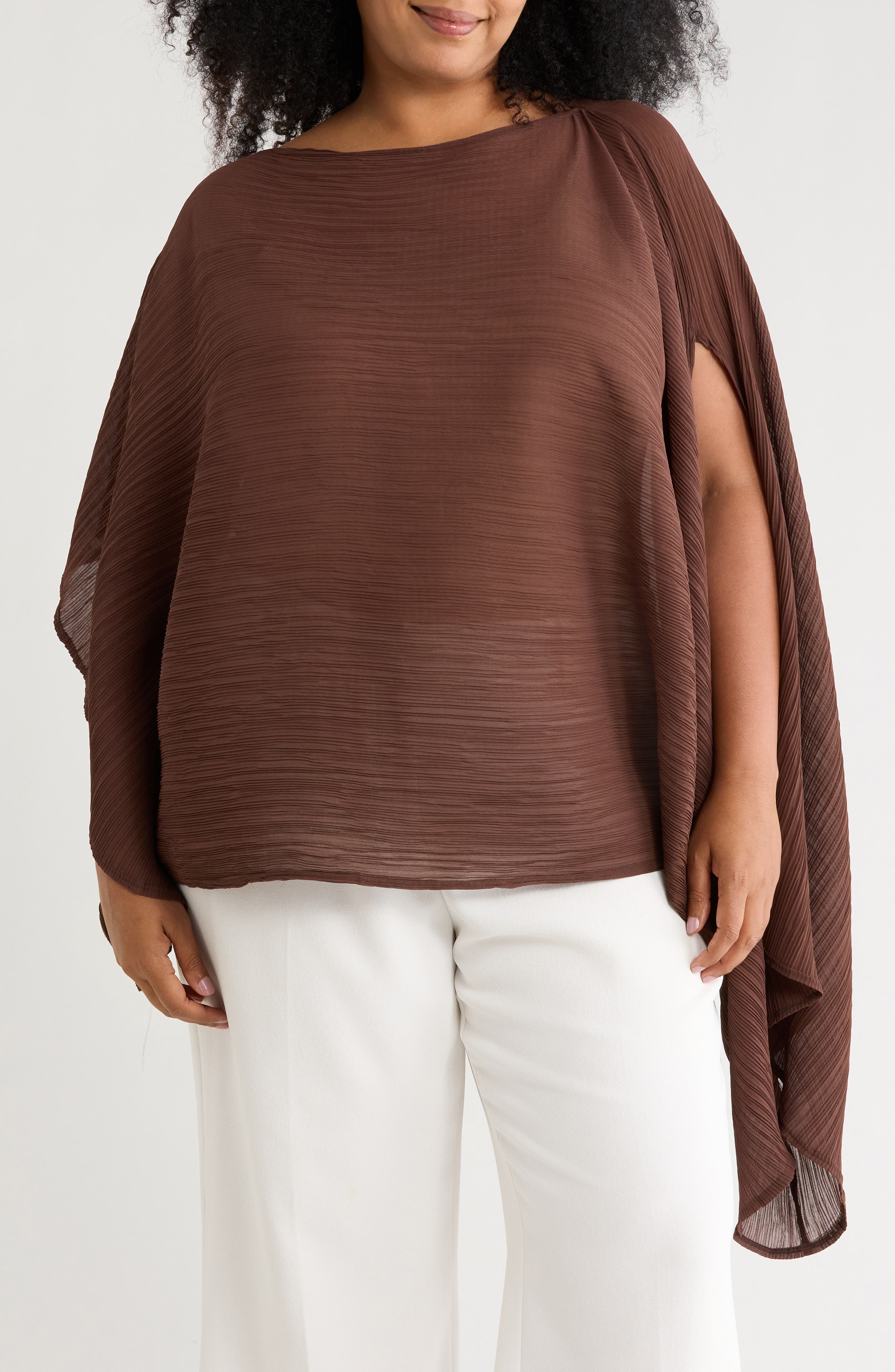 Off-the-Shoulder Asymmetric Poncho