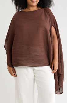 Off-the-Shoulder Asymmetric Poncho