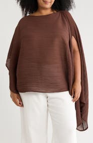 Renee C Off-the-Shoulder Asymmetric Poncho