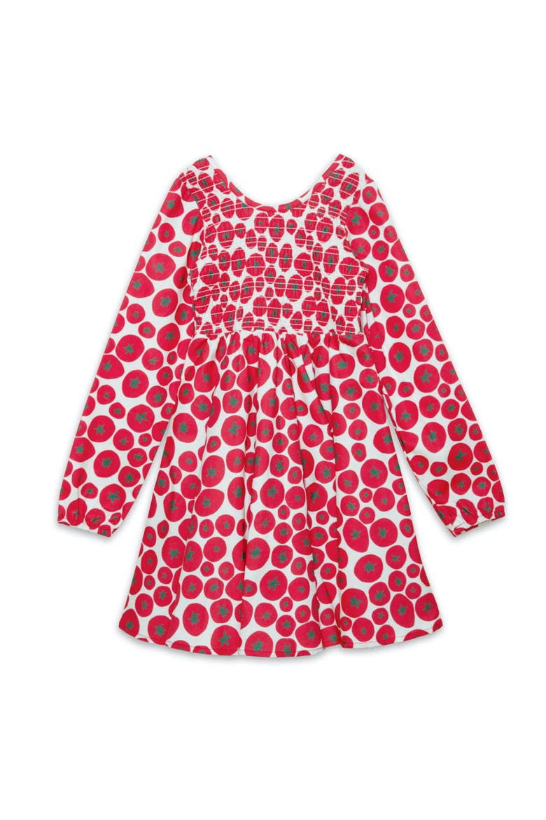 Ruched Dress, Main, color, Tomato
