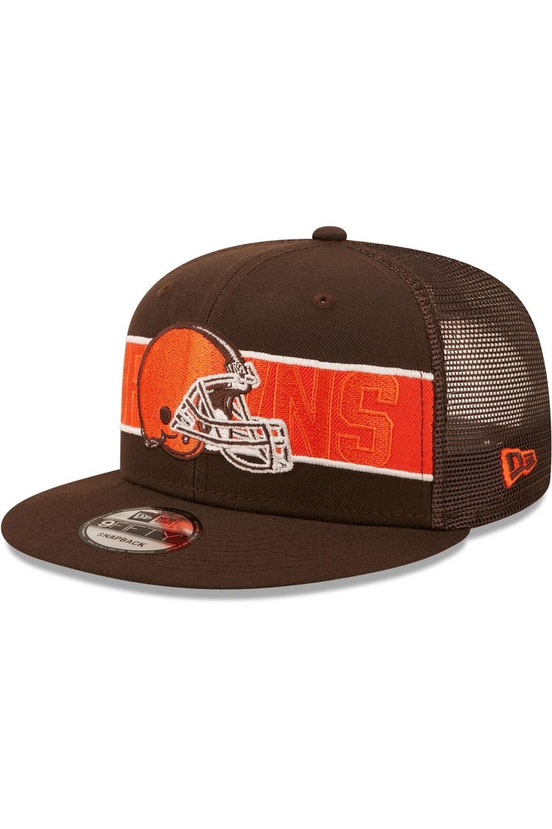 Men's New Era Brown Cleveland Browns Tonal Band 9FIFTY Snapback Hat, Main, color, Brown