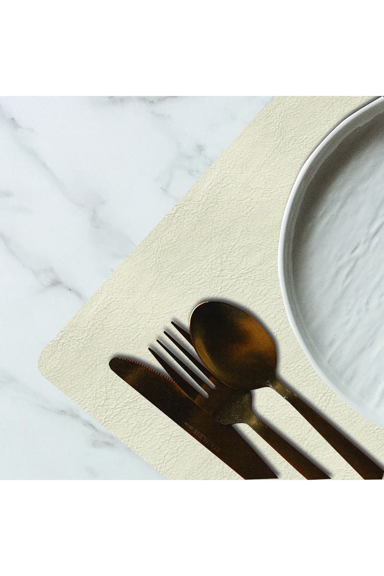 Davanti by  Mattola Placemats Set of 6, Rectangular, Alternate, color, Ecru