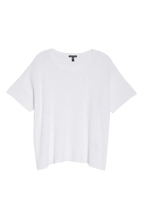 Eileen Fisher Short Sleeve Organic Linen & Organic Cotton Sweater