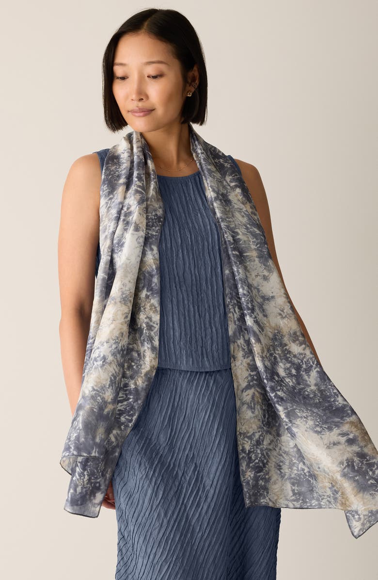 Eileen Fisher Hand Dyed Silk Scarf, Alternate, color, Flint
