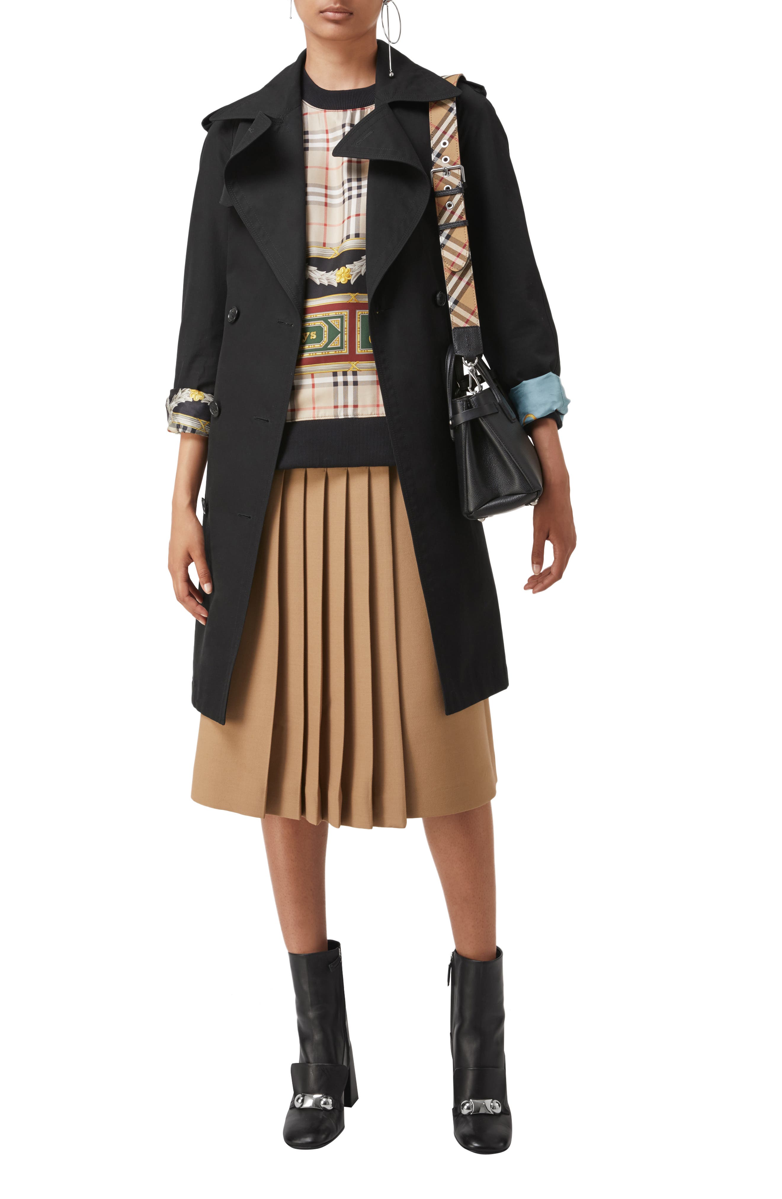 Burberry Baby Banner Leather Satchel, Alternate, color, 