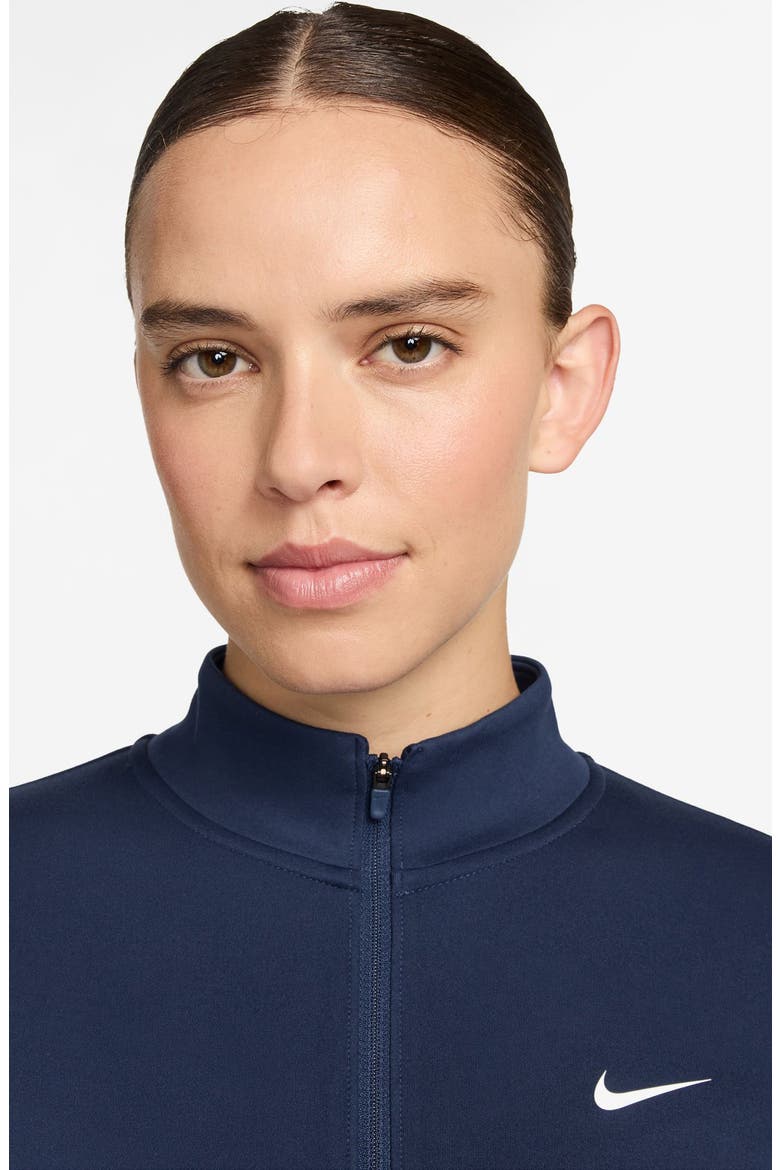 One Fitted Dri-FIT Full-Zip Jacket, Alternate, color, MIDNIGHT NAVY/ WHITE