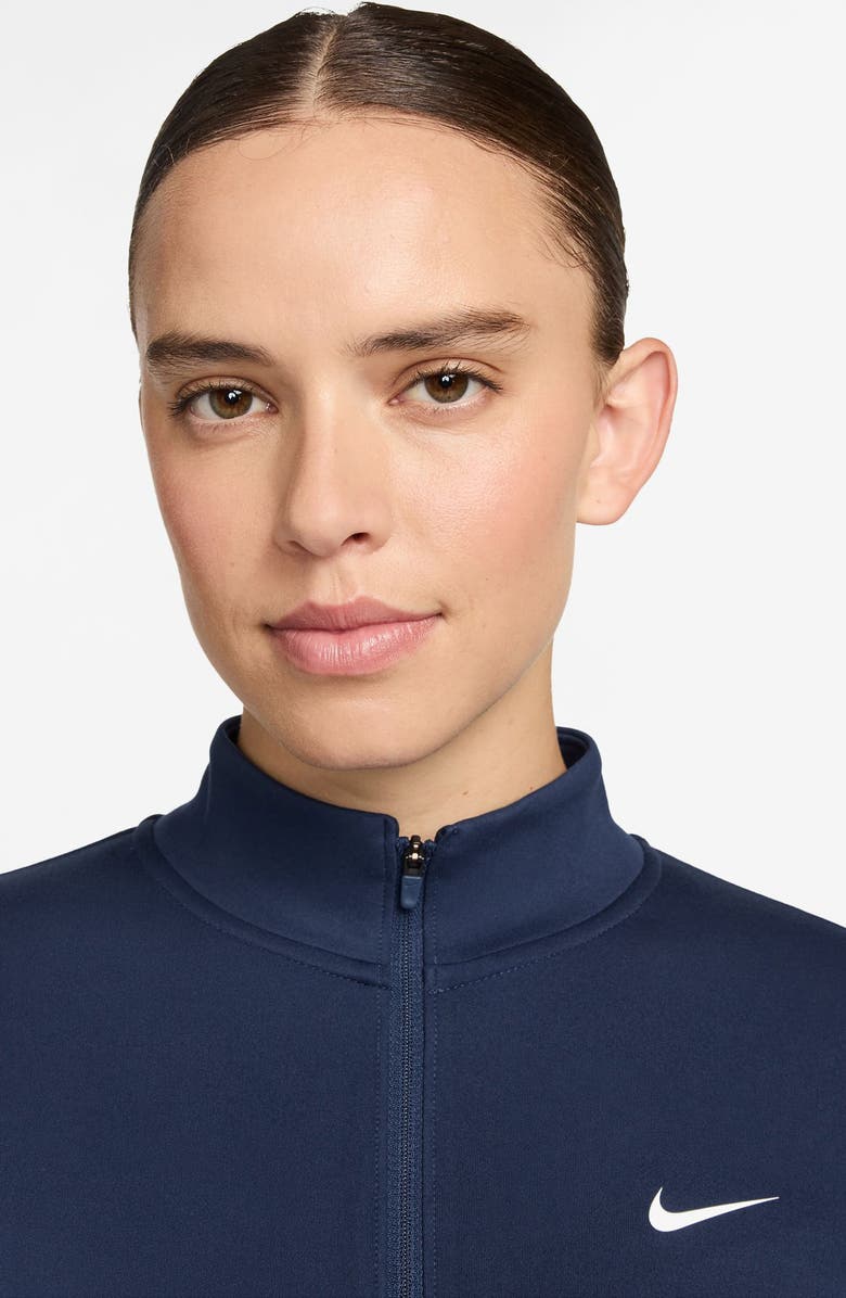 Nike One Fitted Dri-FIT Full-Zip Jacket, Alternate, color, Midnight Navy/ White
