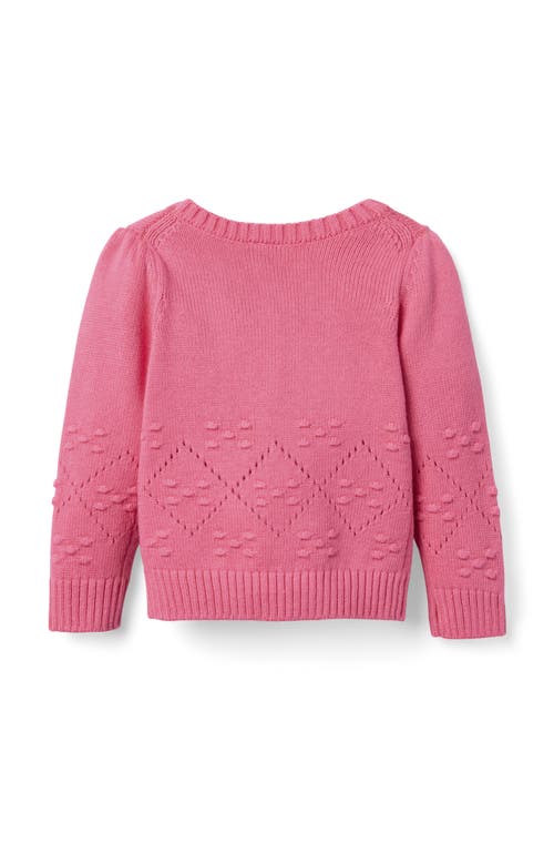 Janie And Jack Pointelle Textured Sweater In Pink