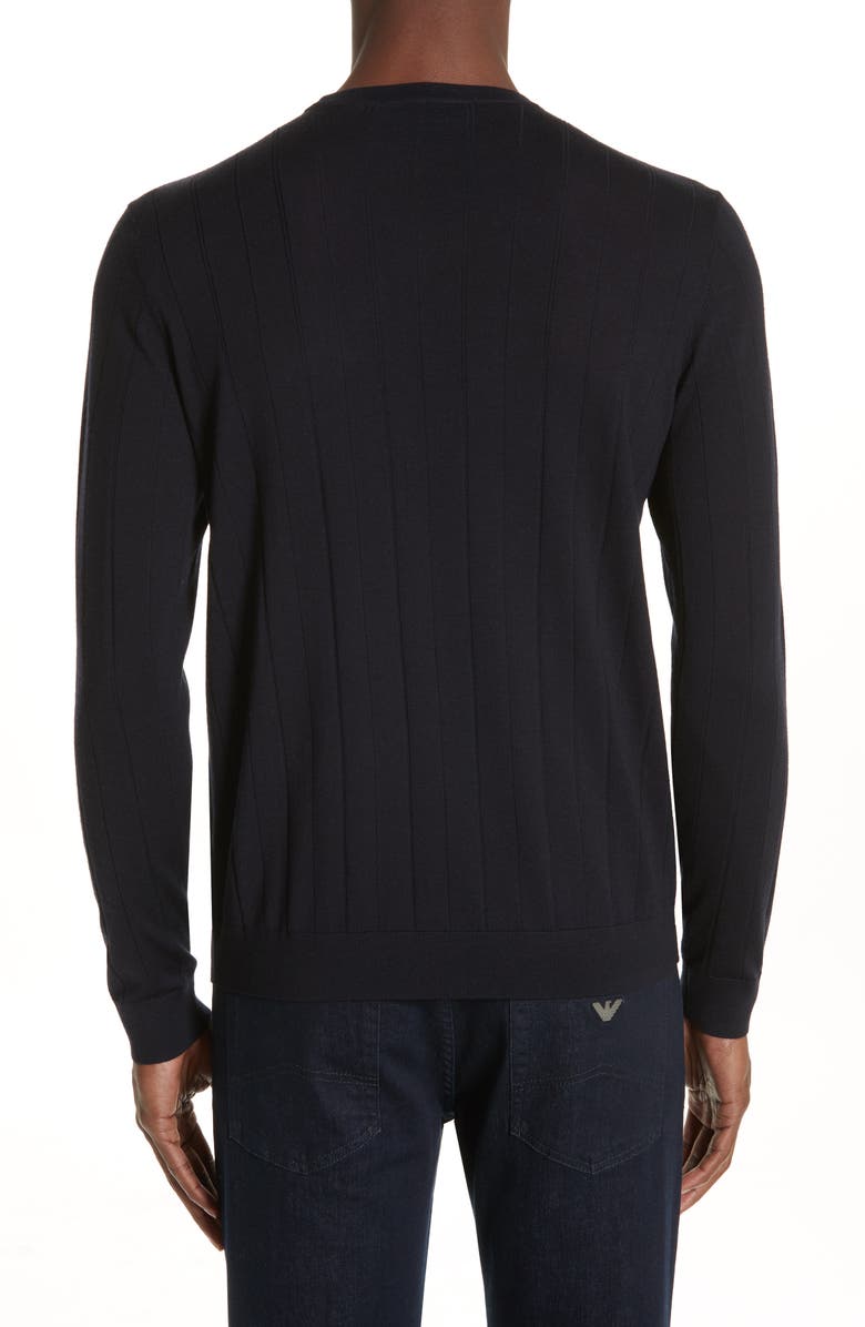 Emporio Armani Ribbed Wool Blend Crewneck Sweater, Alternate, color,