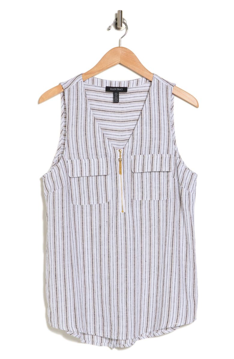Ellen Tracy Sleeveless Zipper Detail Top, Alternate, color, 