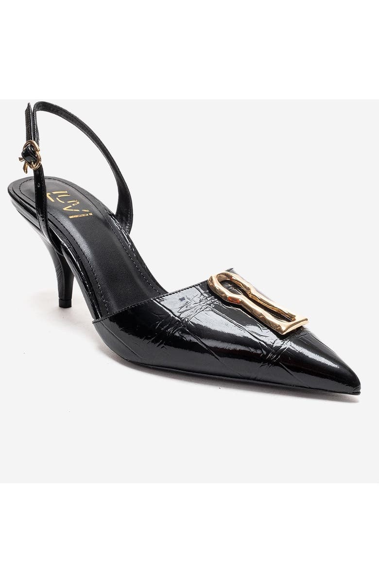 Prologue Shoes Yvella Buckle Pointed Toe Stiletto Pump, Alternate, color, Black Print