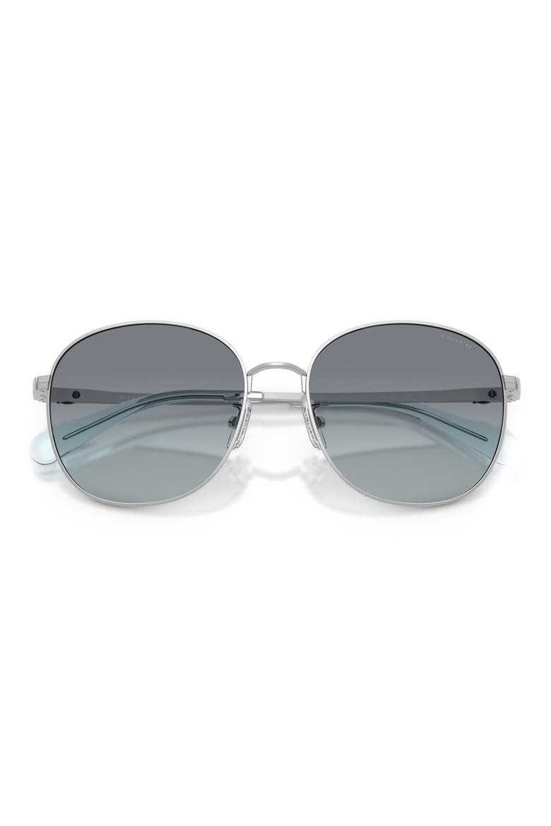 55mm Round Sunglasses, Alternate, color, SHINY SILVER / OCEAN GRADIENT