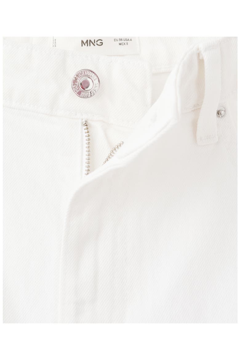 High Waist Straight Fit Denim Shorts, Alternate, color, WHITE