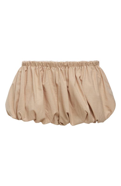 Lioness Eclipse Plaid Low Rise Bubble Hem Shorts In Neutral
