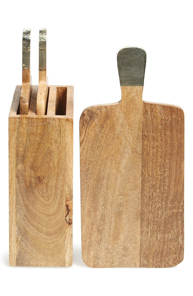 Thirstystone 'Urban Farm' Mango Wood Serving Boards & Holder, Main, color, 