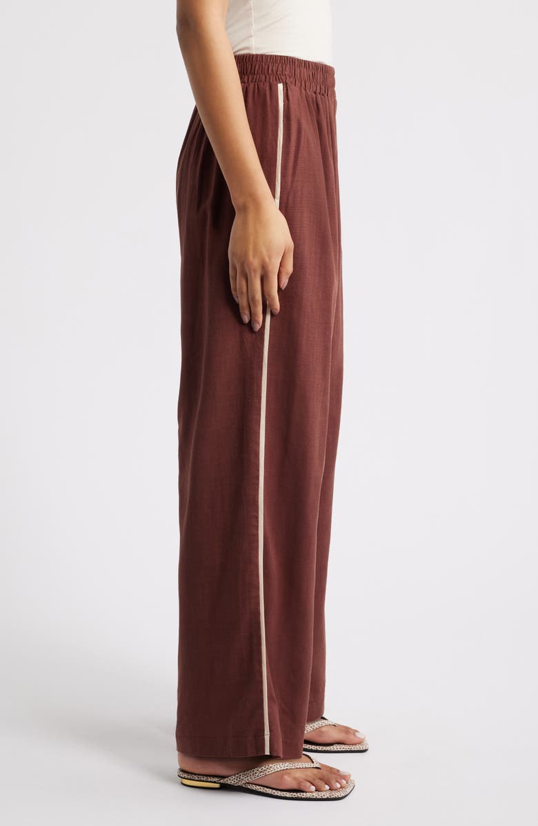 Petal & Pup Dalton Cotton & Linen Pants, Alternate, color, Brown Cream