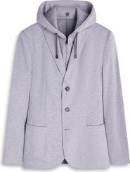 Bugatchi Cotton Mélange Piqué Blazer with Removable Hooded Bib