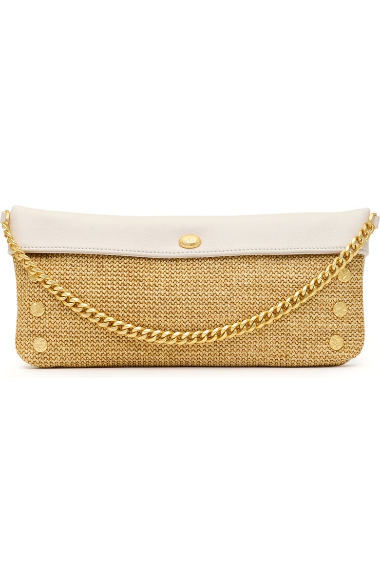 HAMMITT Invitation Clutch, Main, color, Calla Lily White Raffia/ Gold