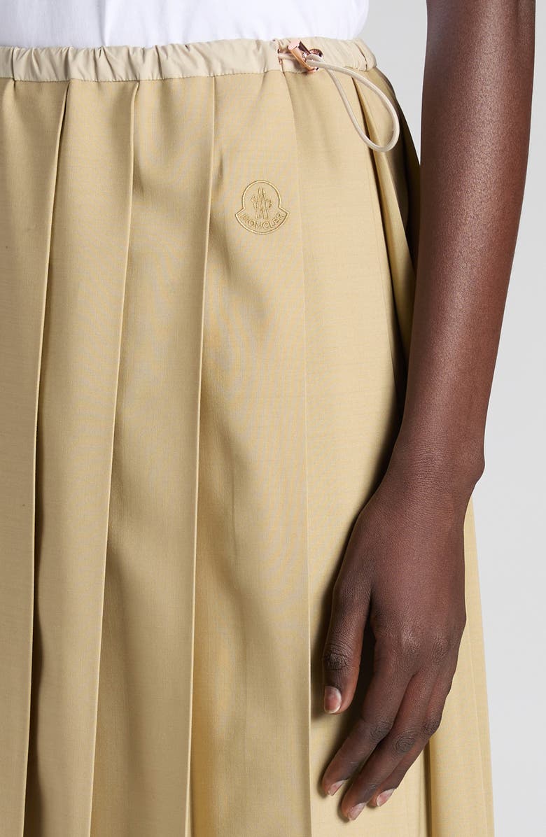 Moncler Pleated Midi Skirt, Alternate, color, Sponge