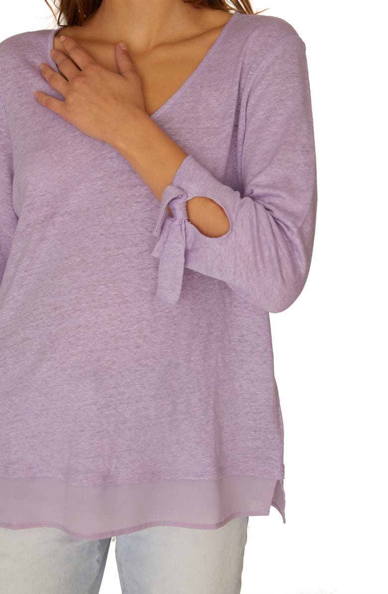 Sanctuary Sylvie Tiered Hem Linen Tee, Alternate, color, 