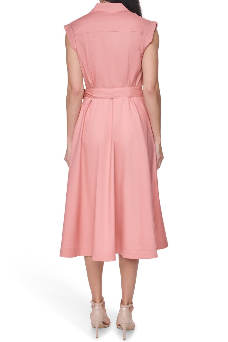 Belted Midi Shirtdress, Alternate, color, DESERT ROSE