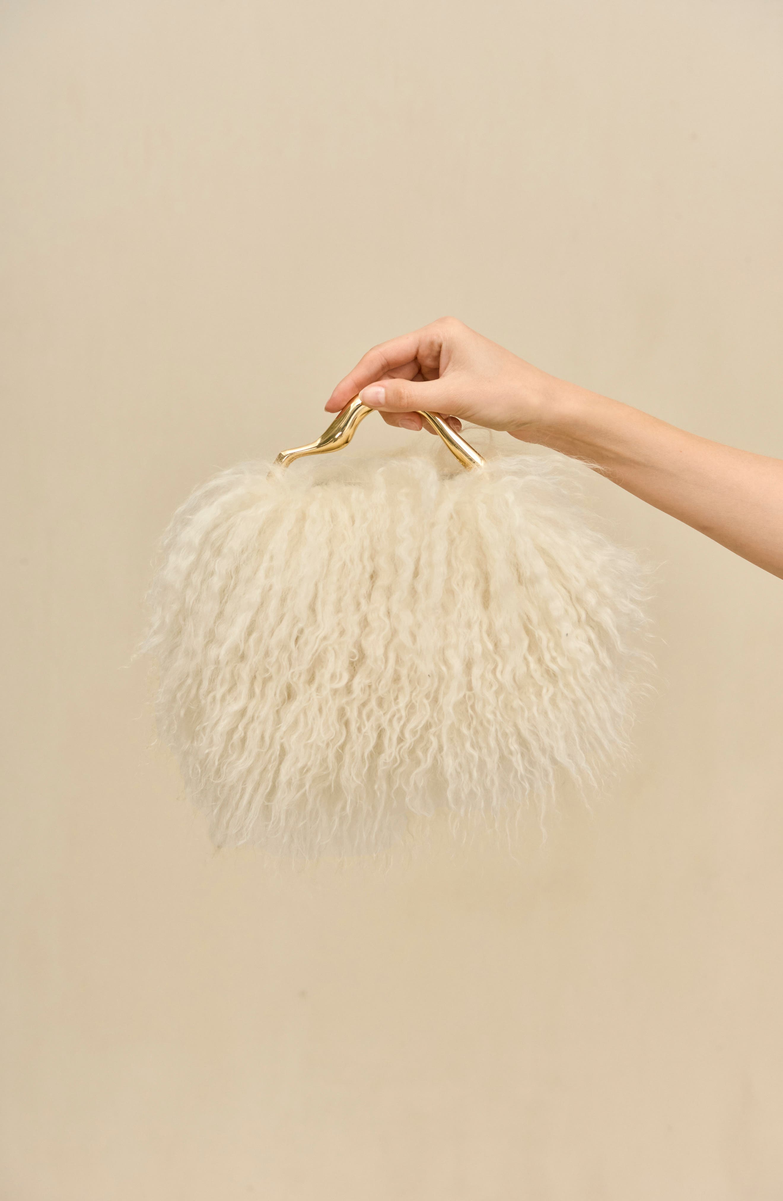 Solene Mini Shearling Top Handle Bag, Alternate, color, NATURAL SHEARLING
