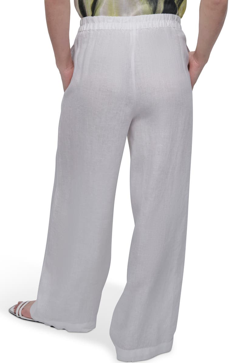 DKNY Wide Leg Linen Pants, Alternate, color, White